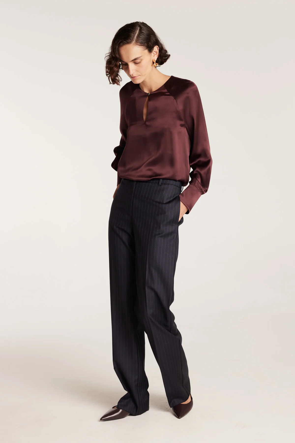 Belle Silk Top - Merlot - Image 4