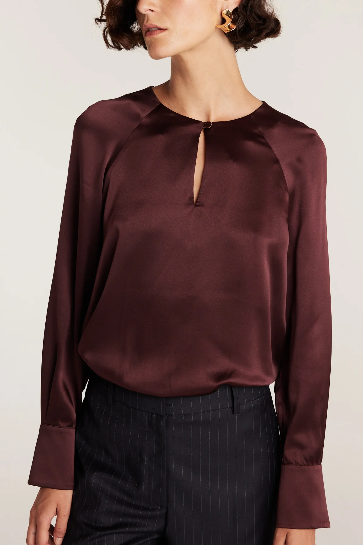 Belle Silk Top - Merlot - Image 7
